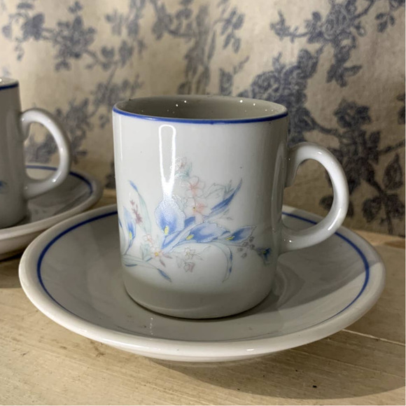 Set of 5 Porcelana Veracruz Made in Brazil Demitasse Espresso Cups and Saucers - Picture 7 of 12